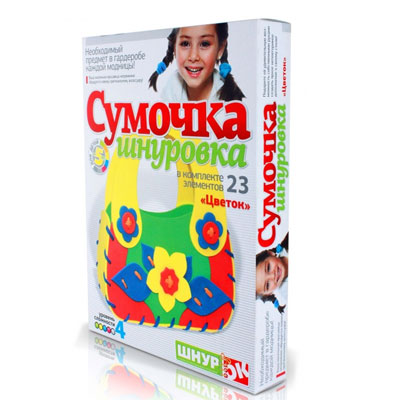 Сумочка-шнуровка "Цветок" 613 23 элемента для изготовления сумочки инфо 972b.