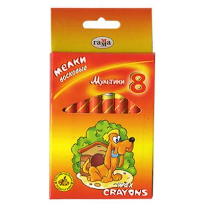 Мелки восковые "Мультики", 8 шт см Состав 8 восковых мелков инфо 1190b.