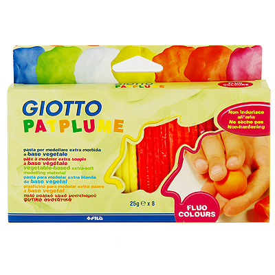 Пластилин флюоресцентный "Giotto Patplume", 8 шт х 25 г 2 см Артикул: 5106 00 инфо 1282b.