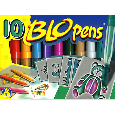 Фломастеры "Blopens" (10 фломастеров и 4 трафарета) блопенов, 1 инструкция по применению инфо 1348b.