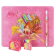 Набор пишущих принадлежностей "Winx Club", 4 предмета мыши, точилка, механический карандаш, ластик инфо 1362b.