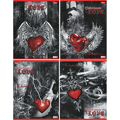 Набор тетрадей "Unfortunate Love", 5 шт Состав 5 тетрадей в клетку инфо 1382b.