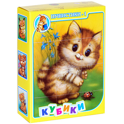 Кубики "Пушистики-1", 12 шт 4 см Состав 12 кубиков инфо 4679e.