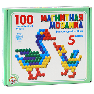 Магнитная мозаика, 100 шт Набор игровой , Пластик Возраст: от 3 лет Элементов: 100 ООО "Десятое королевство"; Россия 2009 г ; Артикул: 961; Упаковка: Коробка инфо 5407e.