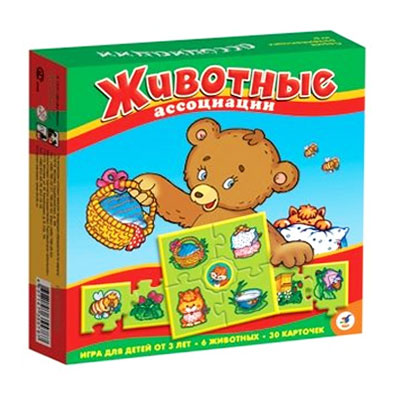 Развивающая игра "Ассоциации: Животные" см Состав 30 карточек, инструкция инфо 5435e.