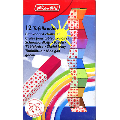 Мелки школьные "Herlitz", 12 цветов 1,5 см Состав 12 мелков инфо 5472e.