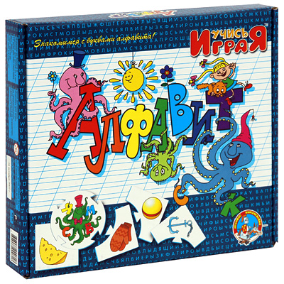 Развивающая игра "Алфавит" 13,5 см Состав 50 карточек инфо 5612e.