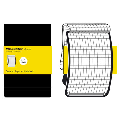 Записная книжка Moleskine,"Reporter Soft" (в клетку), Pocket, черная оказывается в руках людей неординарных инфо 5759e.